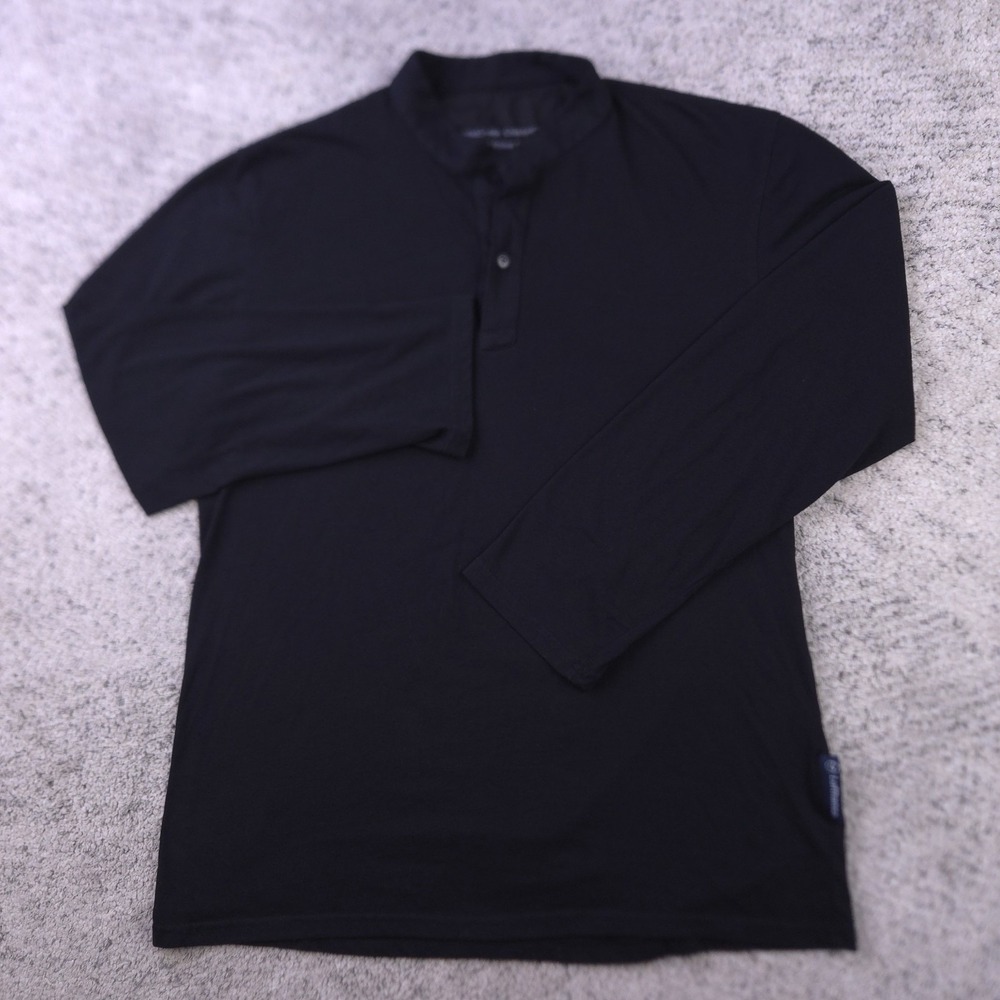 Porsche Design Lufthansa Shirt Men Medium Polo First Class Van Laack Black LS